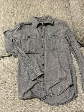 Sonoma Heather Gray Button-Front Shirt
